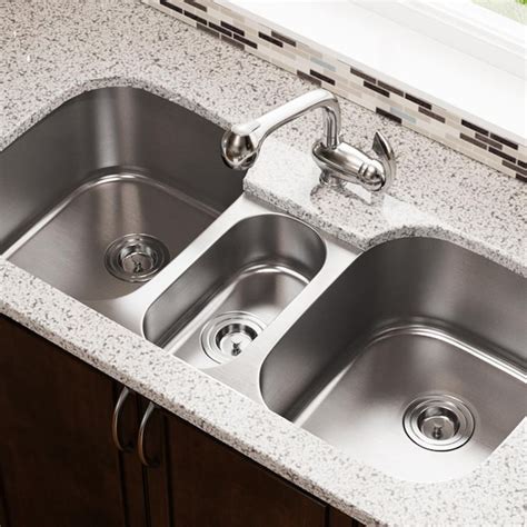 triple stainless steel sink with 42 inch cabinet space|The 15 Best Triple Bowl Undermount Kitchen Sinks .